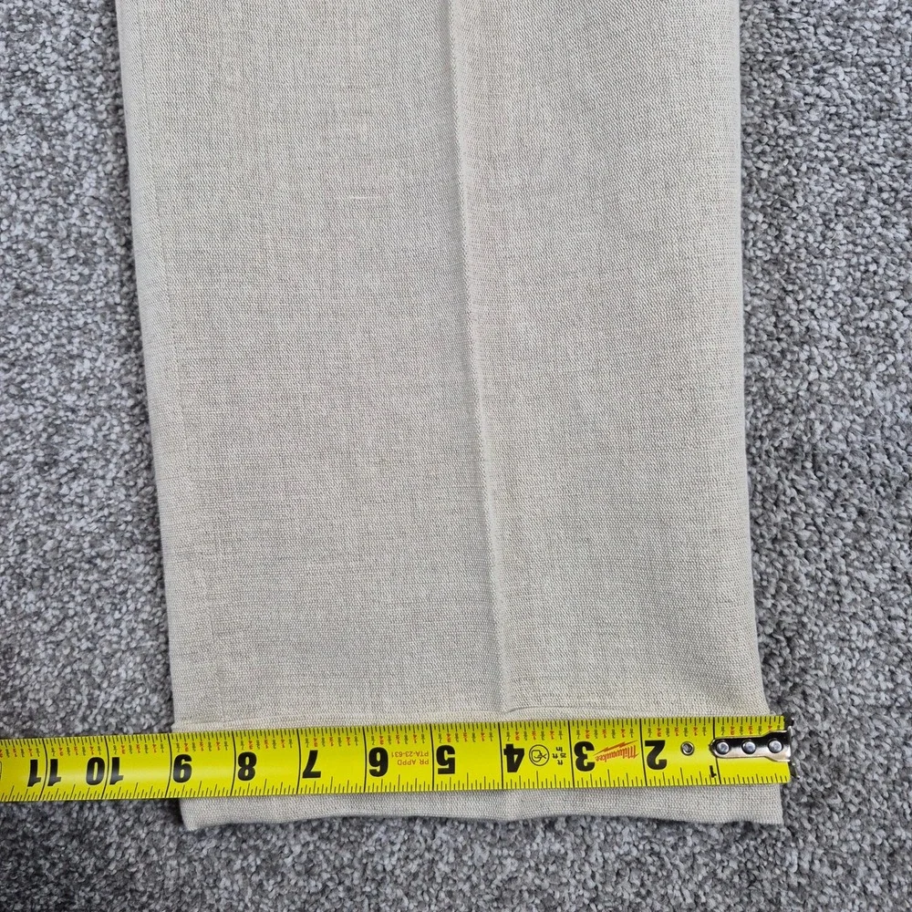 Vintage J Peterman Company Dress Pants Mens 34 Beige Linen Cotton Pleated Cuffed